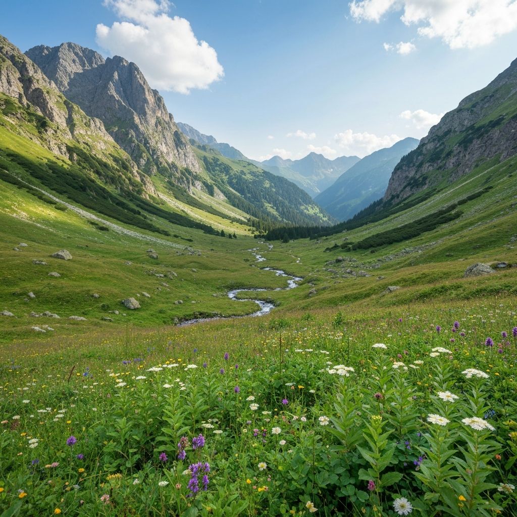 Friedliche alpine Landschaft
