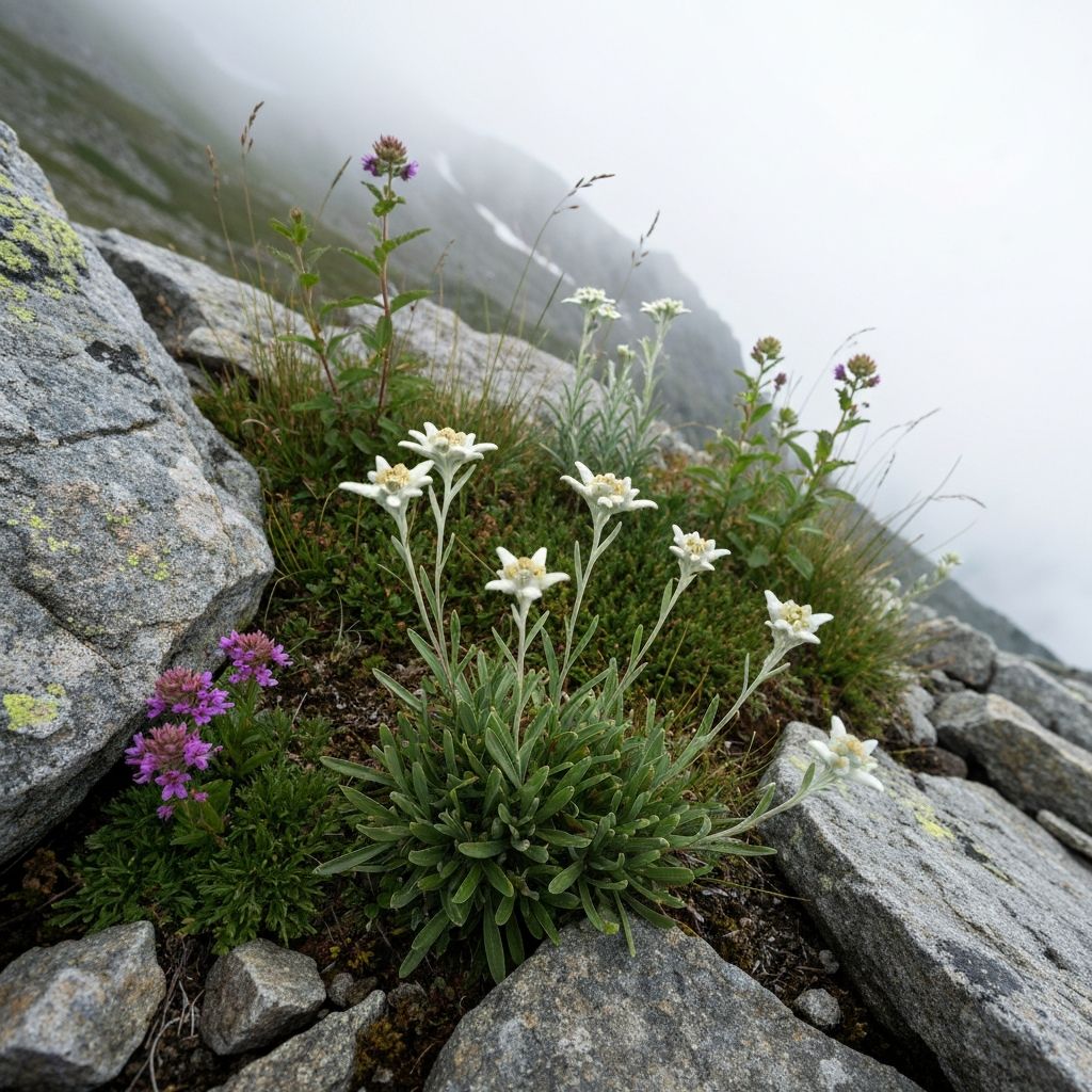 Hochalpine Vegetation zwischen Felsen